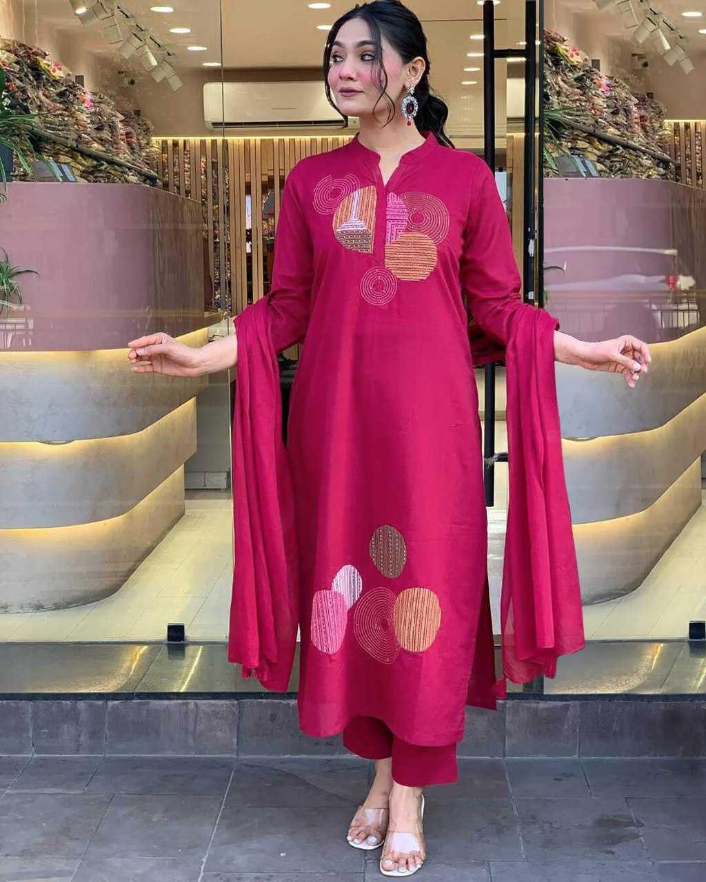 Embroidered Kurtis - Kurti Bottom With Dupatta