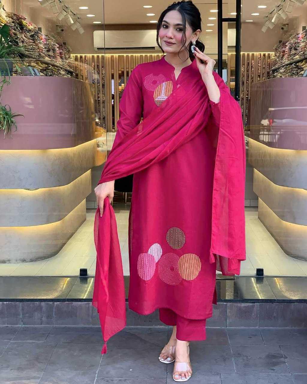 Embroidered Kurtis - Kurti Bottom With Dupatta