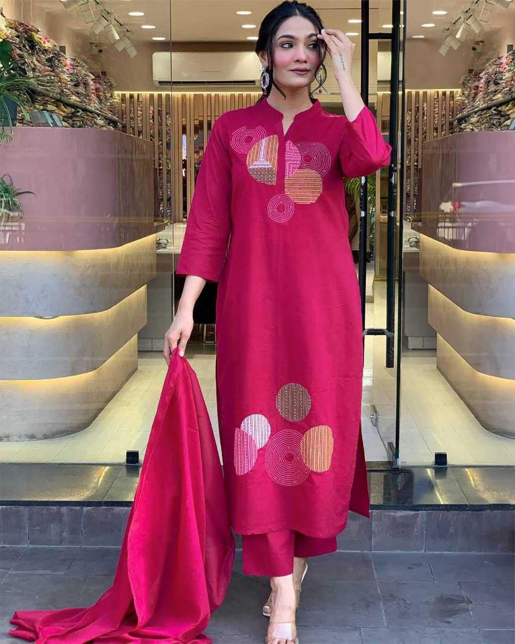 Embroidered Kurtis - Kurti Bottom With Dupatta