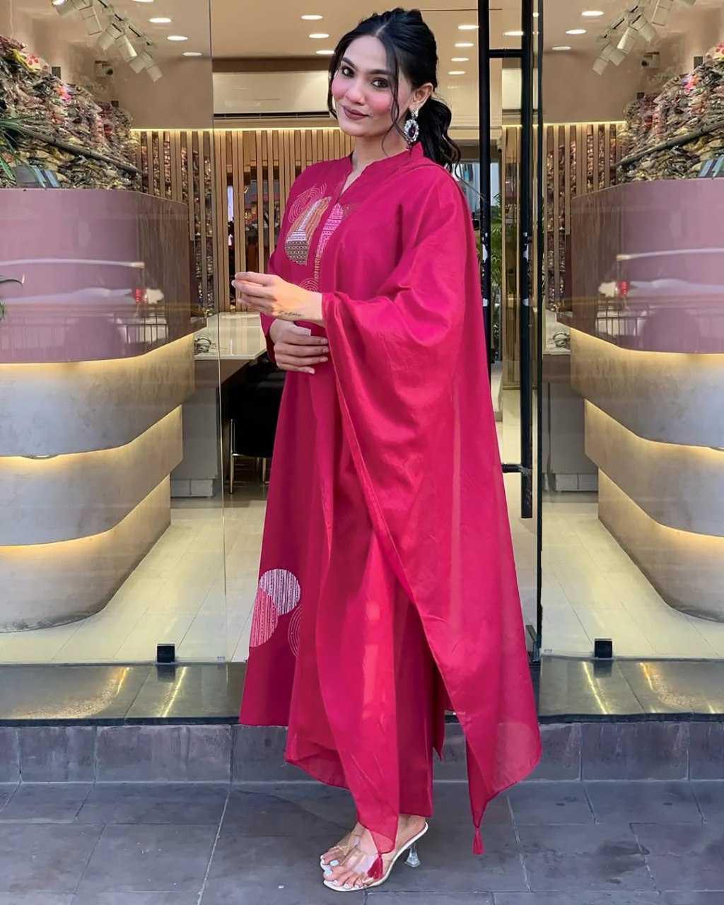 Embroidered Kurtis - Kurti Bottom With Dupatta