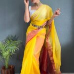 Organza-saree-yellow-