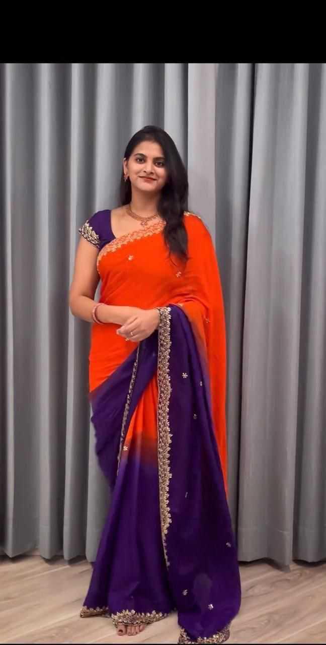 Sequins Saree - Embroidery