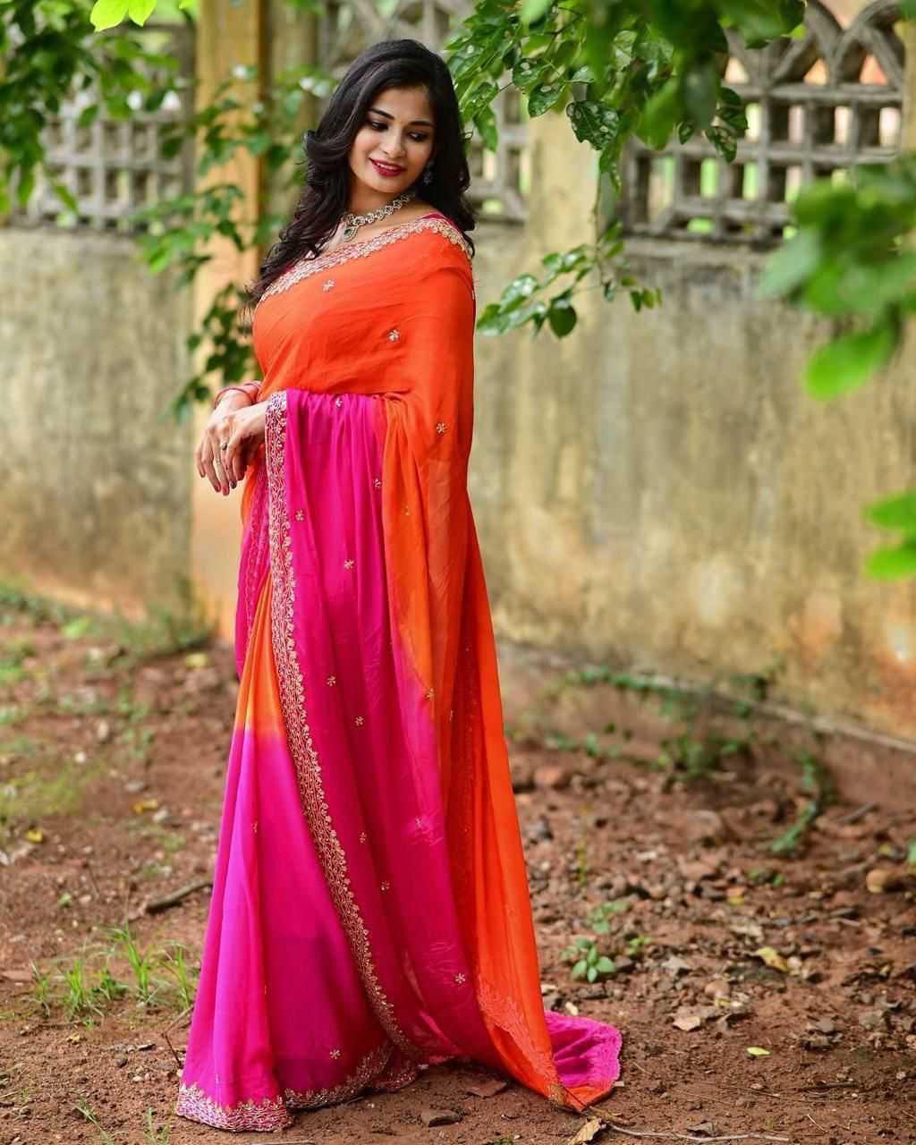 Sequins Saree - Embroidery