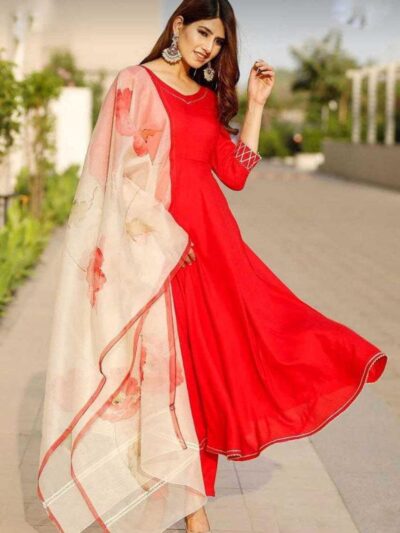 anarkali-palazzo-roman silk-suit