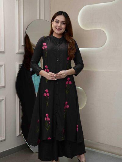 embroidery-fancy-casual-kurti-reyon coton