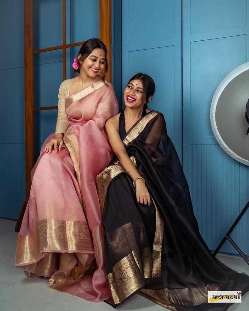 Organza Sarees Jacquard Zari Sarees