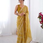 Embroidered Saree - Crush Fabric