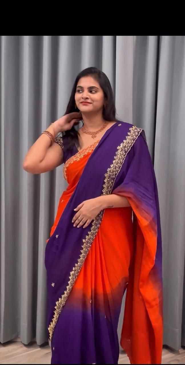 Sequins Saree - Embroidery