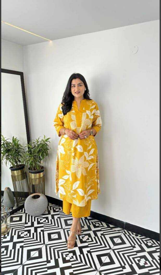 Printed -Kurtis-Cotton - With -Bottom