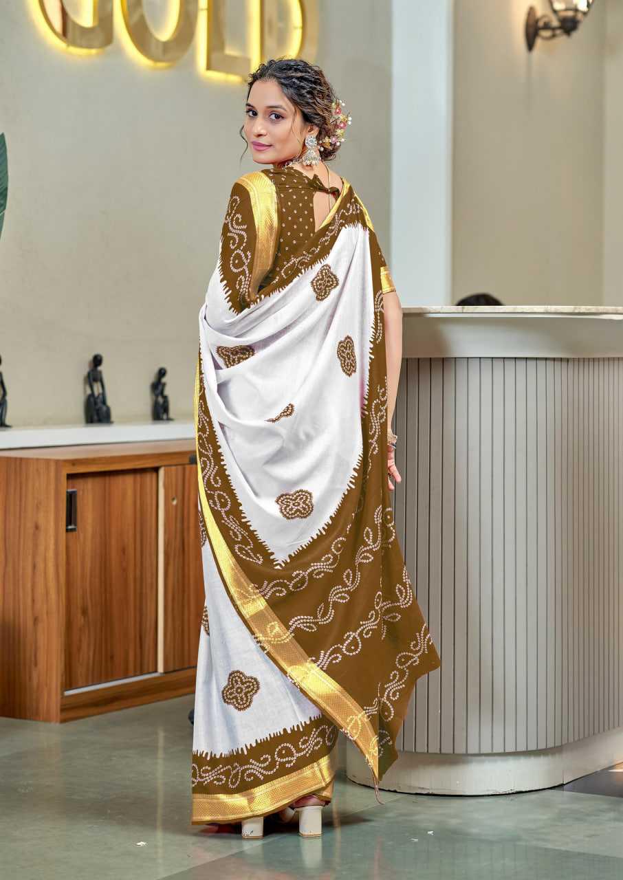 Mulmul Cotton Saree - Golden