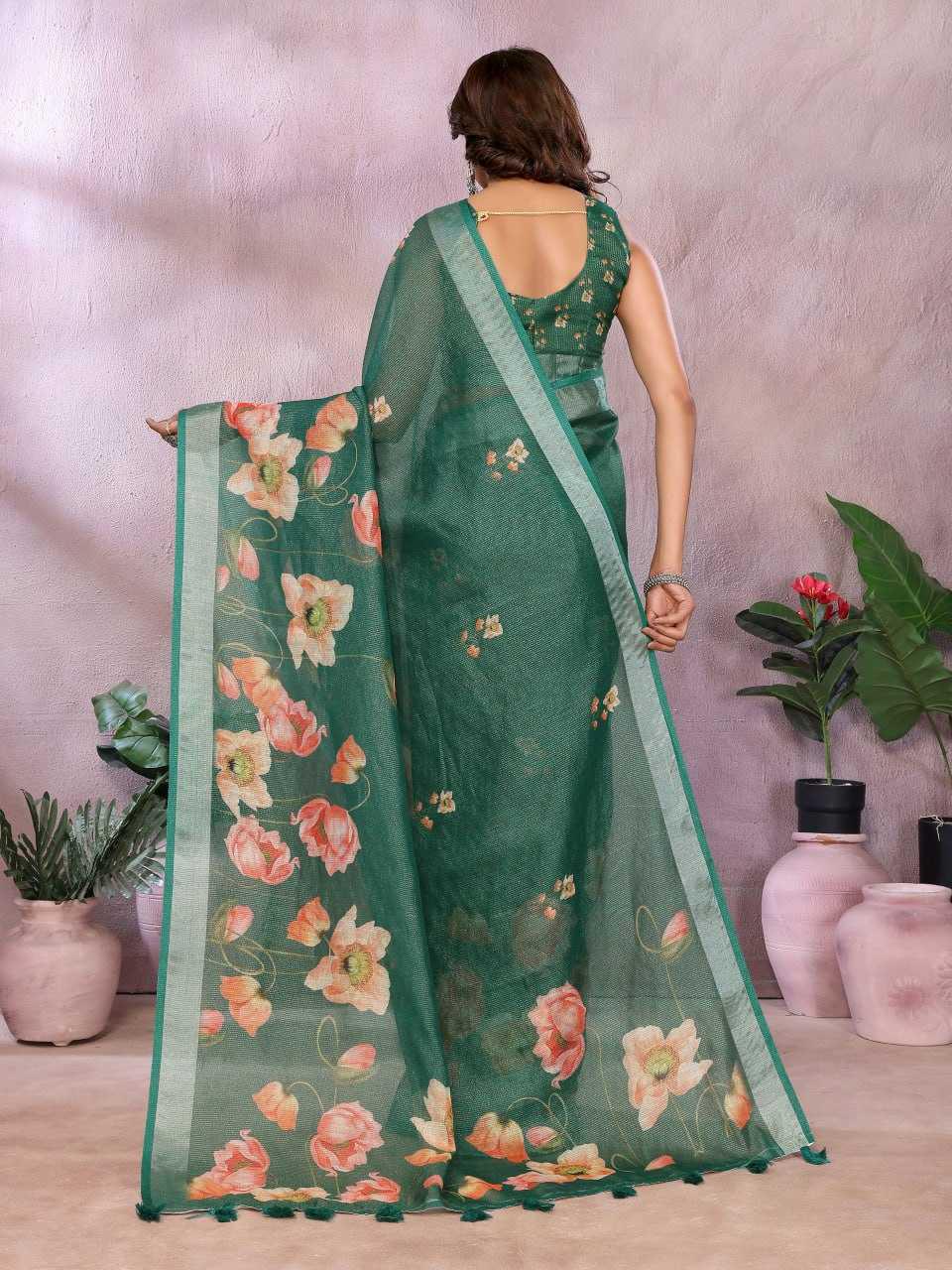 floral-linen-printed-saree