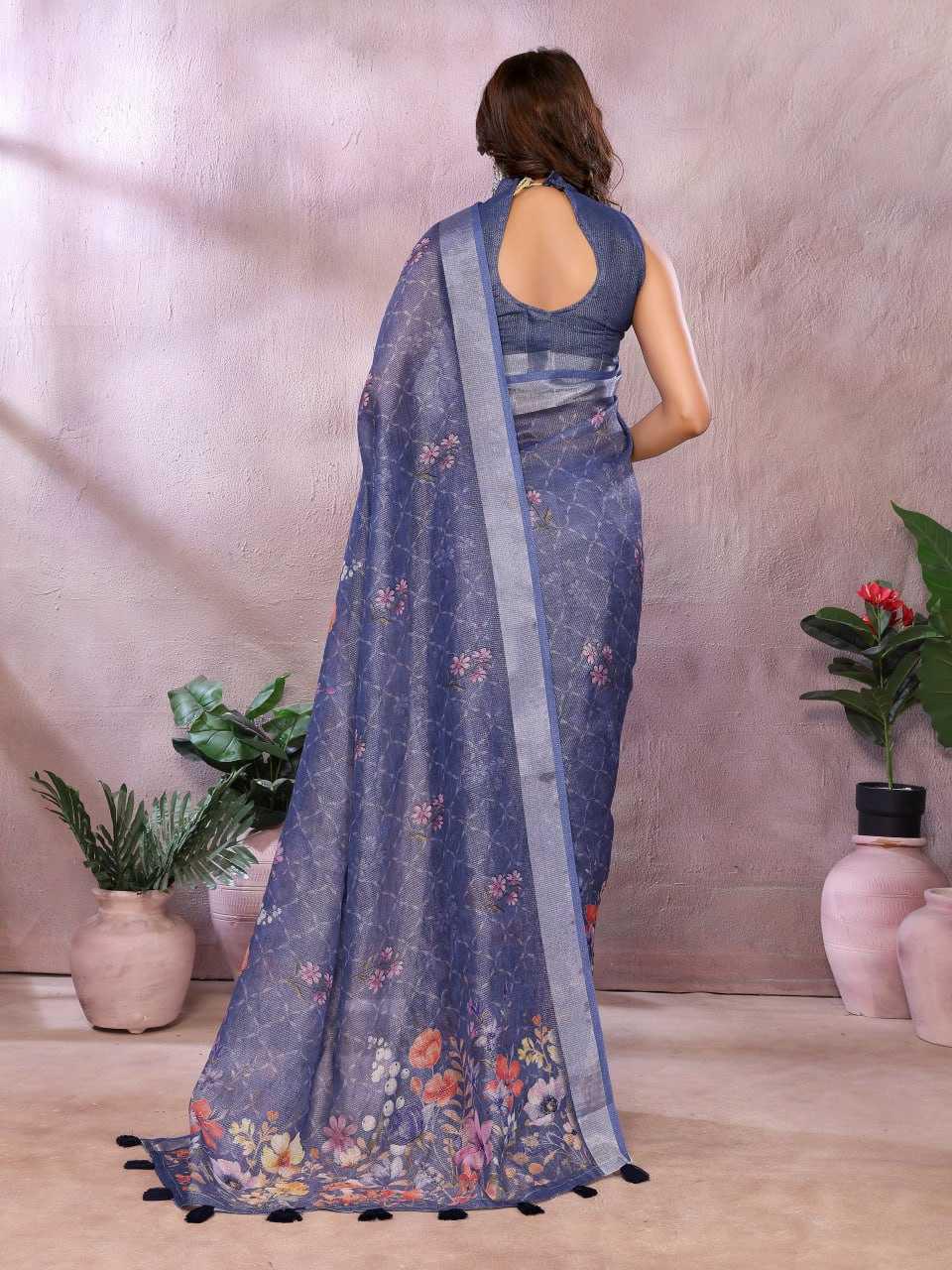 Printed Linen Sarees