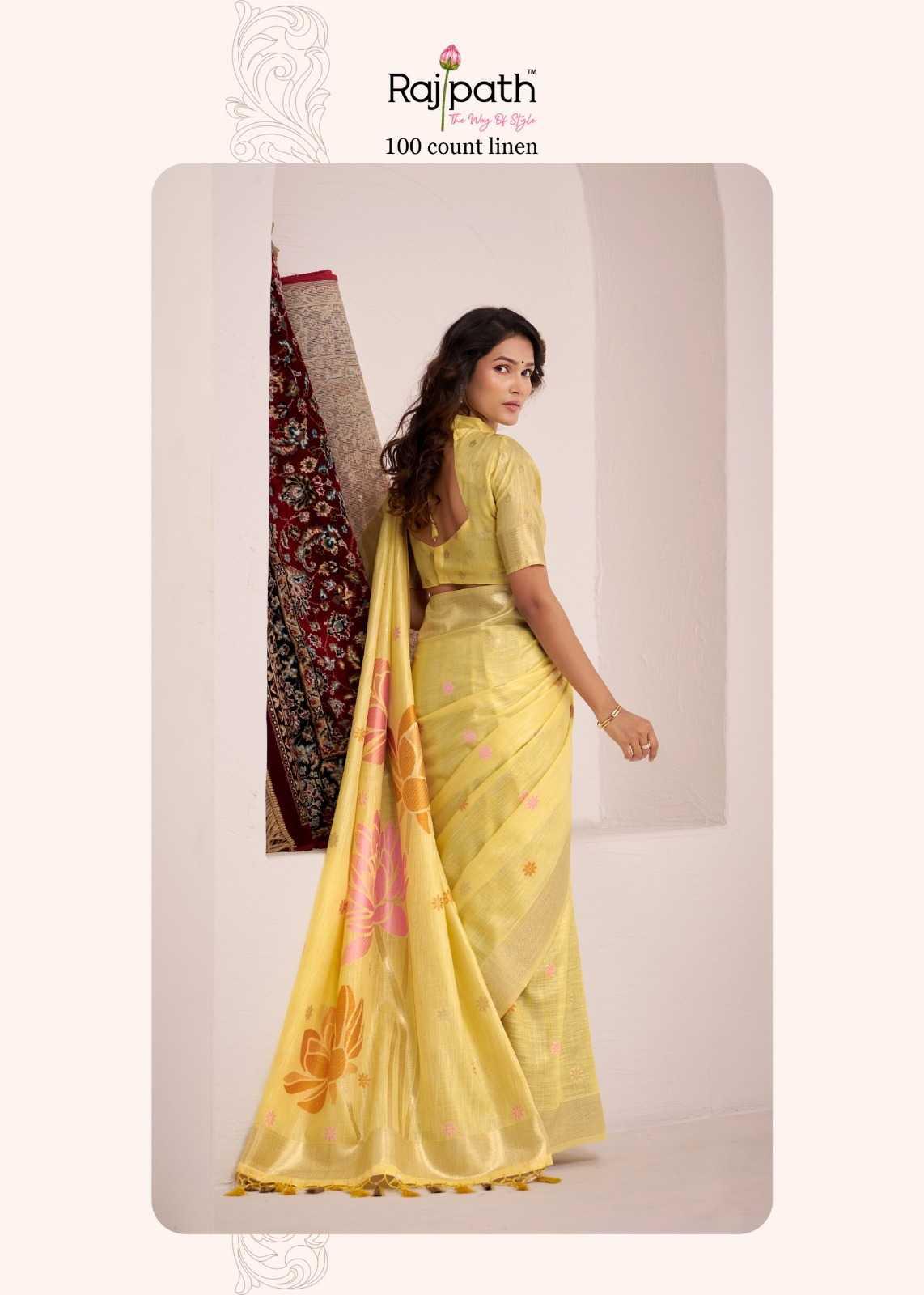 party-linen-saree-fancy-wear