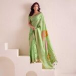 party-linen-saree-fancy-wear