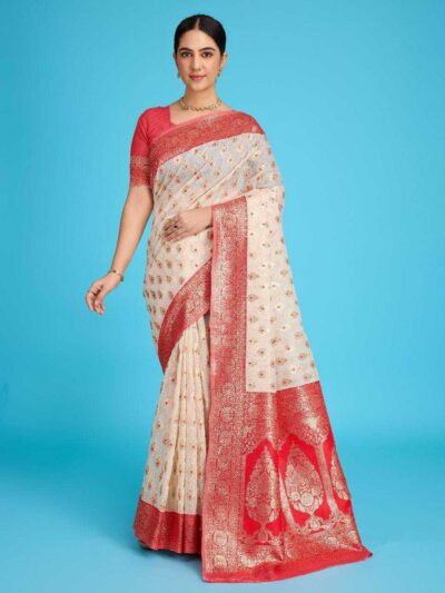 Banarasi-Silk-Sarees-zari-work-with-blouse