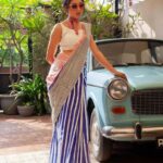 fancy-printed-linen-saree
