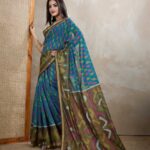 printed-ikkat-festive-saree