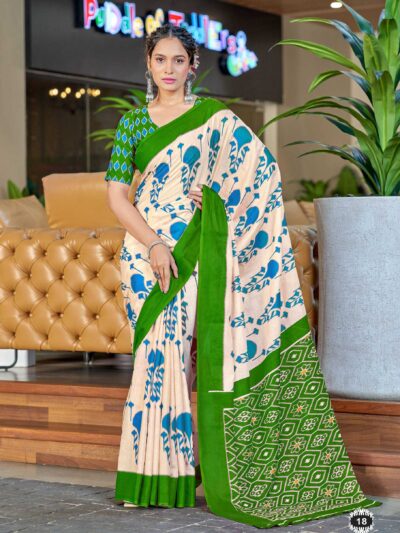 Ikkat-printed-fancy-saree