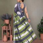PRINTED-LINEN-TRADITIONAL-SAREE