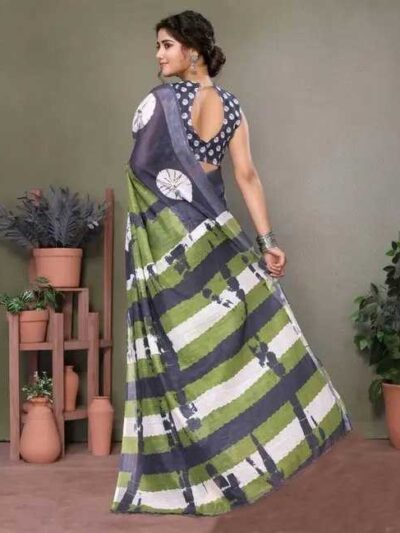 PRINTED-LINEN-TRADITIONAL-SAREE