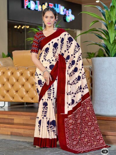 Ikkat-printed-fancy-saree