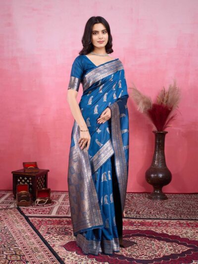 Banarasi -Silk -Sarees, Silk -Sarees -With -Blouse- Banarasi - With - Zari - Work